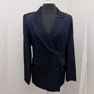 Hugo Buscati Collection 2 pc Pinstripe Blazer Pant Suit Set Size 8